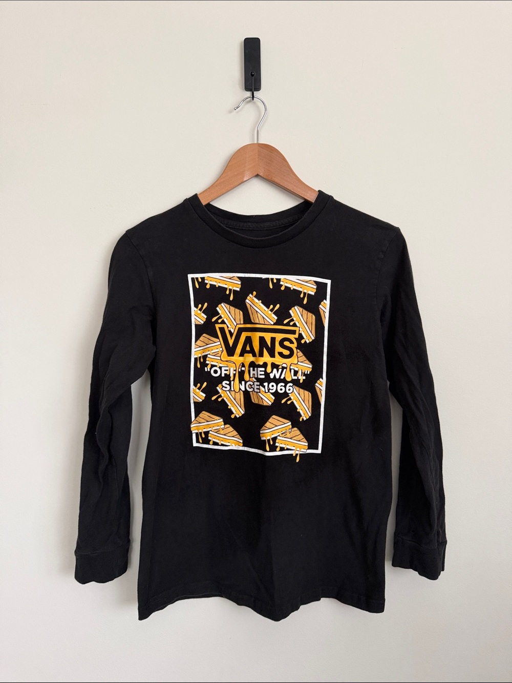 Vans Kids' Black Long-Sleeve Tee - Grilled Cheese!